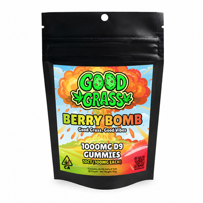 Berry Bomb 1000mg D9 THC Gummies bag