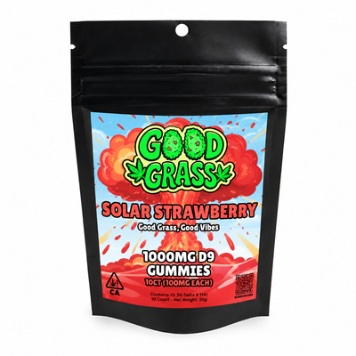 Solar Strawberry 1000mg D9 THC Gummies bag
